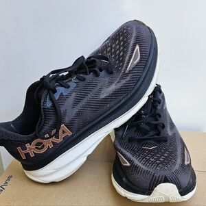 Hoka Women's Black and Cream Athletic Shoes